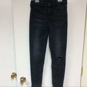 AE Next Level Stretch Black Ripped Jeans